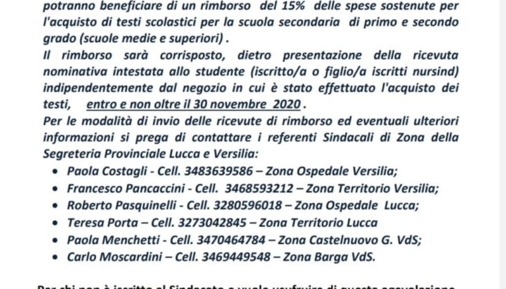 AGEVOLAZIONI TESTI SCOLASTICI 2020